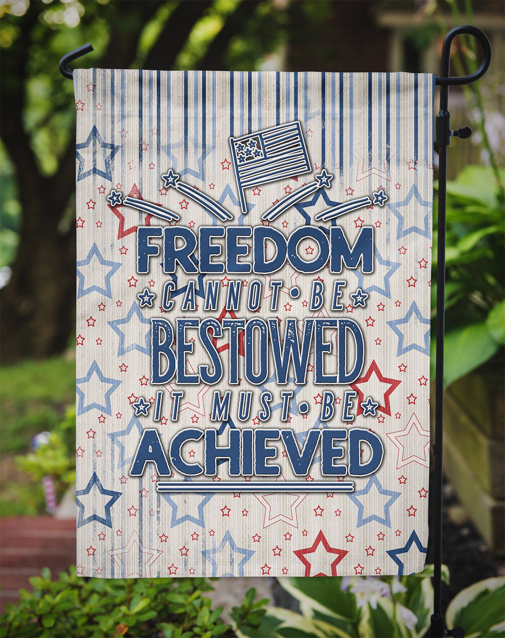 Freedom Must be Achieved Garden Flag Mailbox Decorative Yard Banner Outside Patio Artwork for Flower Beds, Garden Size, Multicolor
