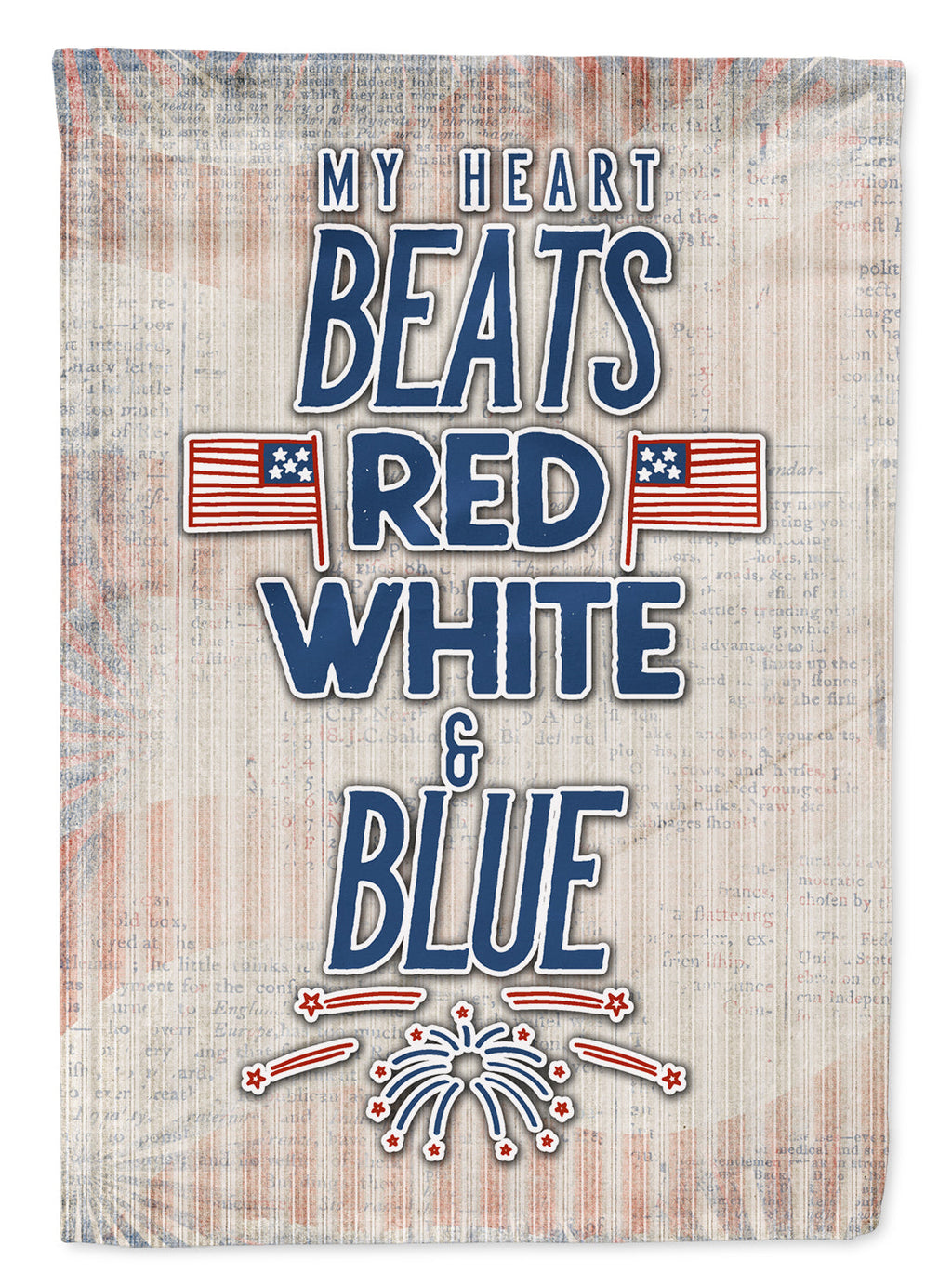 My Heart Beats Red White and Blue Garden Flag Mailbox Decorative Yard Banner Outside Patio Artwork for Flower Beds, Garden Size, Multicolor