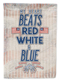 My Heart Beats Red White and Blue Garden Flag Mailbox Decorative Yard Banner Outside Patio Artwork for Flower Beds, Garden Size, Multicolor