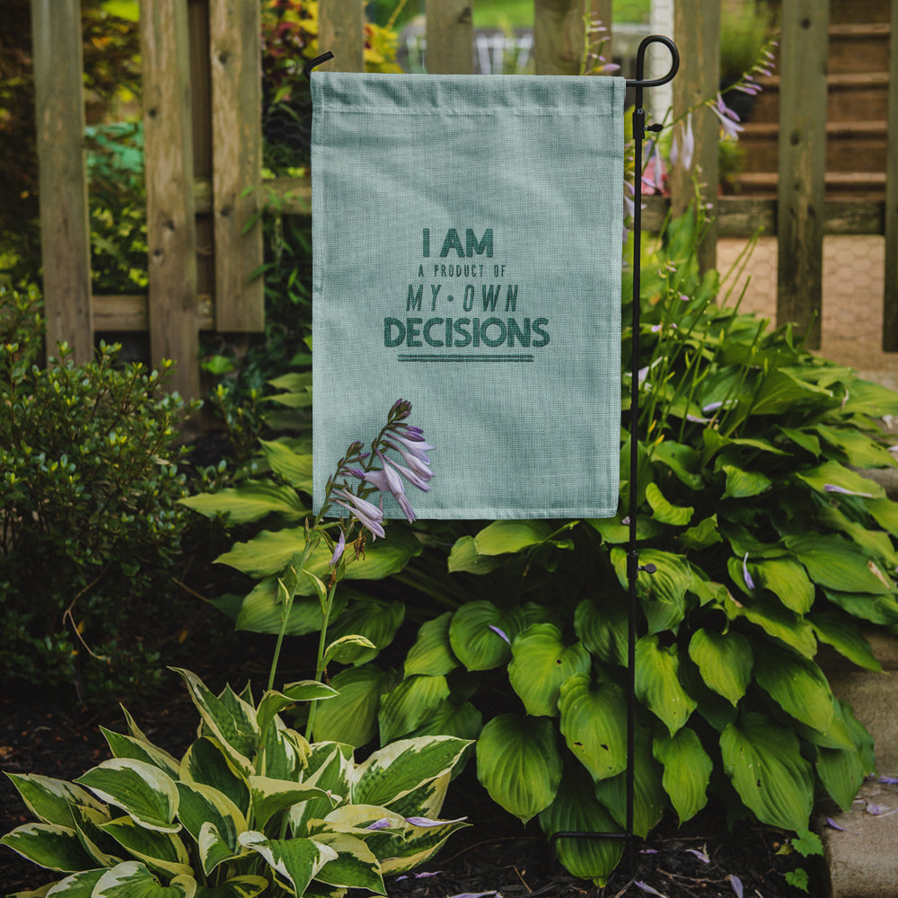 Product of My Own Decisions Garden Flag Mailbox Decorative Yard Banner Outside Patio Artwork for Flower Beds, Garden Size, Multicolor