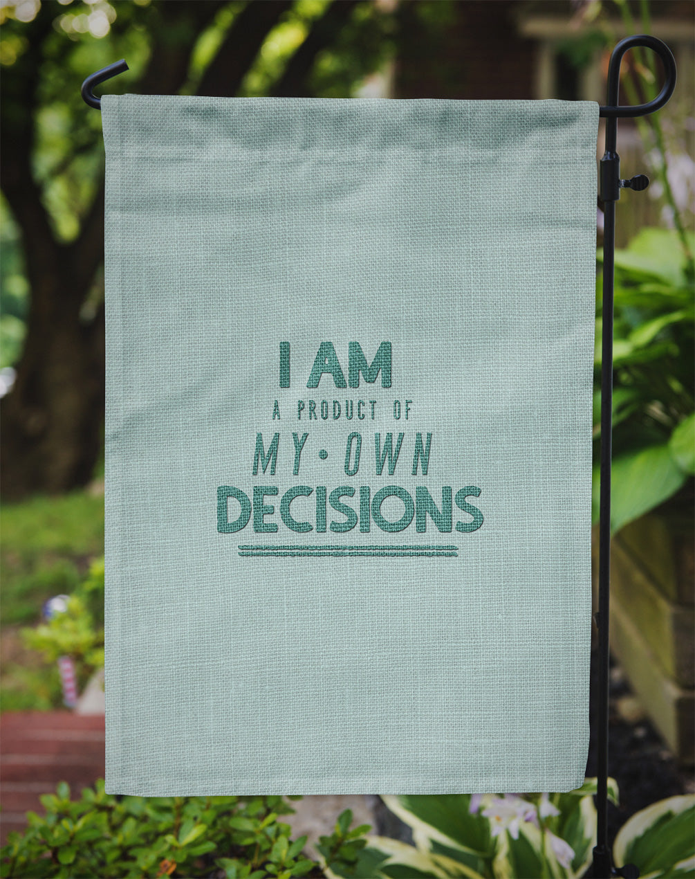 Product of My Own Decisions Garden Flag Mailbox Decorative Yard Banner Outside Patio Artwork for Flower Beds, Garden Size, Multicolor