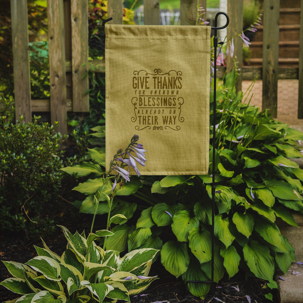Give Thanks Blessings Garden Flag Mailbox Decorative Yard Banner Outside Patio Artwork for Flower Beds, Garden Size, Multicolor