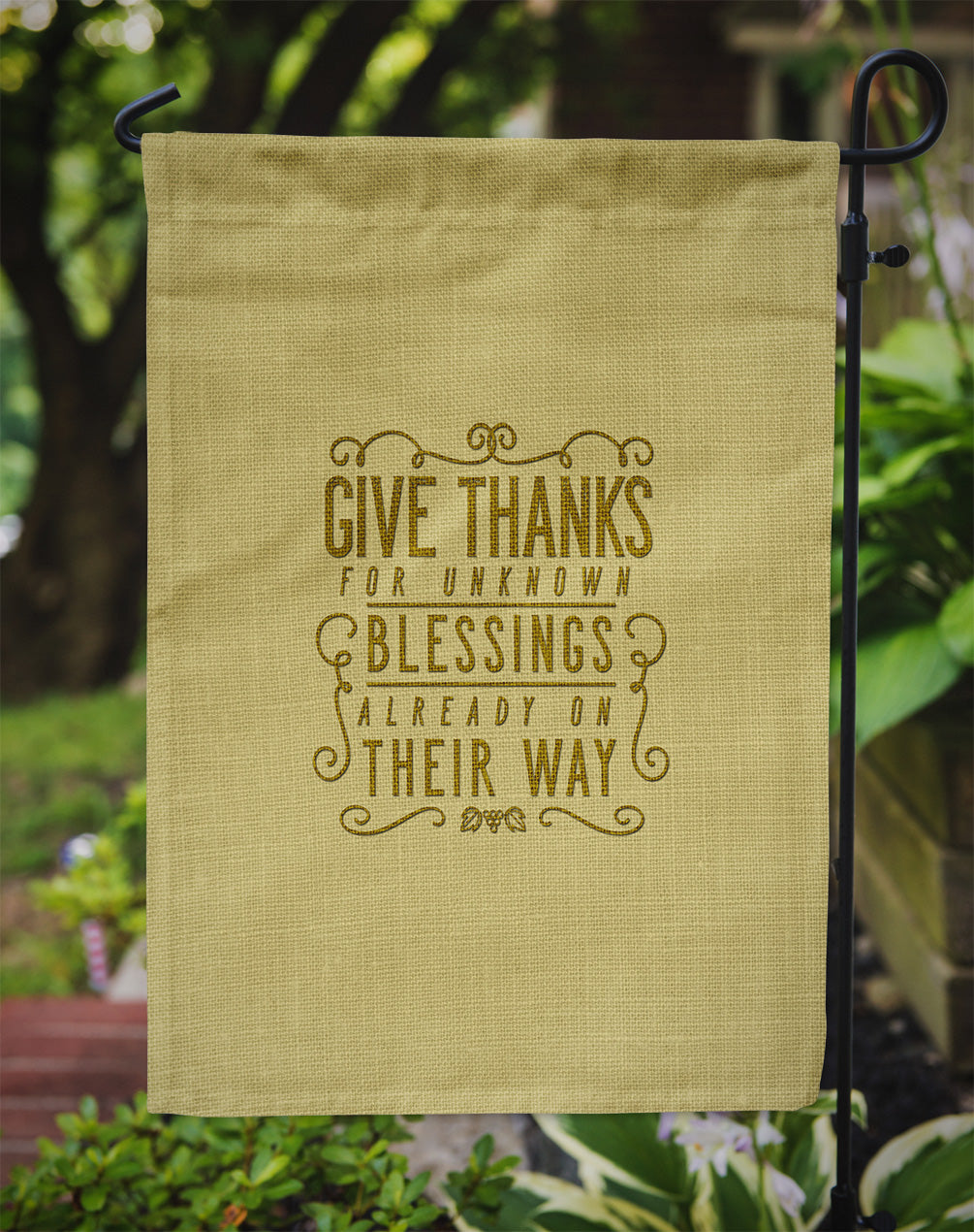 Give Thanks Blessings Garden Flag Mailbox Decorative Yard Banner Outside Patio Artwork for Flower Beds, Garden Size, Multicolor
