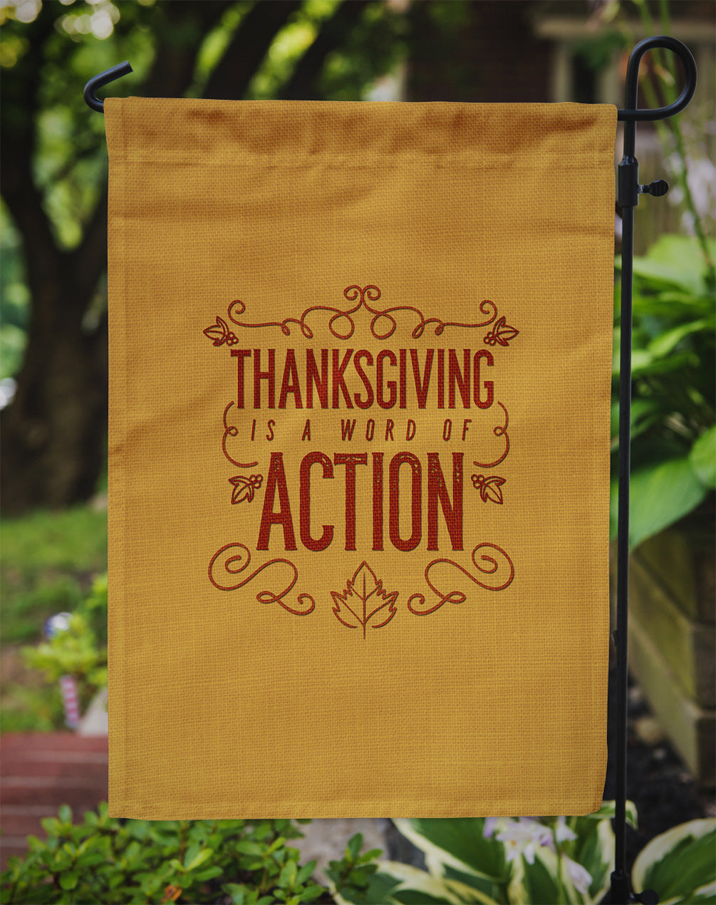 Thanksgiving is Action Garden Flag Mailbox Decorative Yard Banner Outside Patio Artwork for Flower Beds, Garden Size, Multicolor