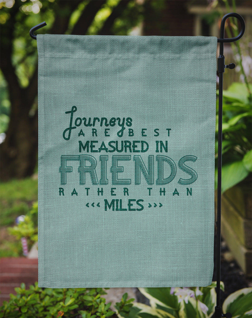 Journeys Are Measured in Friends Garden Flag Mailbox Decorative Yard Banner Outside Patio Artwork for Flower Beds, Garden Size, Multicolor