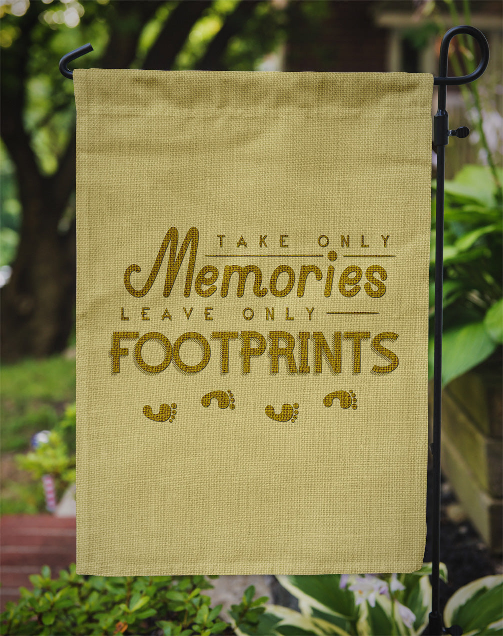 Take Memories Leave Footprints Garden Flag Mailbox Decorative Yard Banner Outside Patio Artwork for Flower Beds, Garden Size, Multicolor