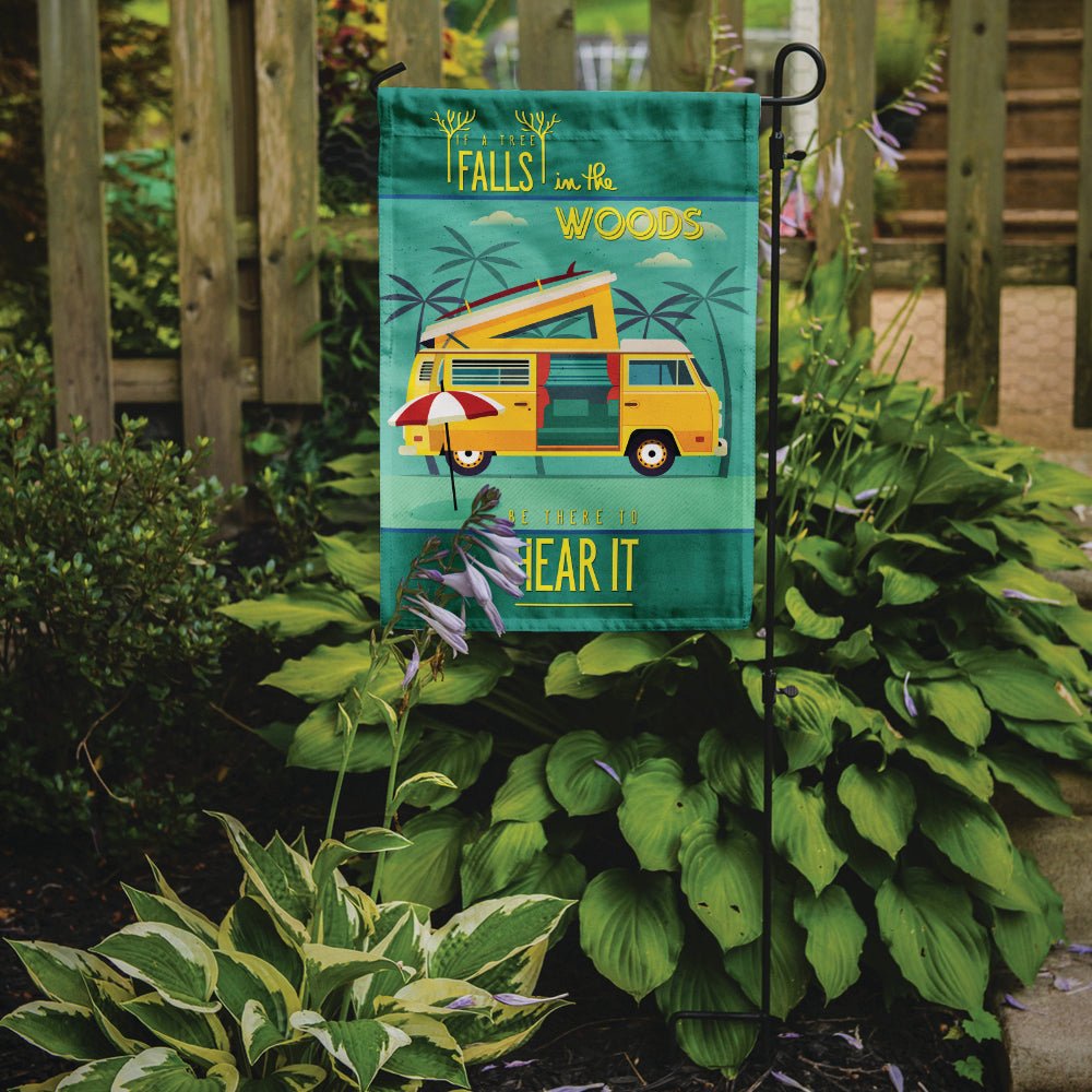 Be in the Woods Camper Van Garden Flag Mailbox Decorative Yard Banner Outside Patio Artwork for Flower Beds, Garden Size, Multicolor