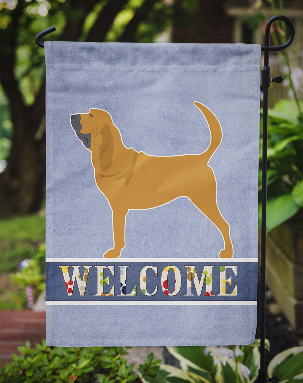 Bloodhound Welcome Garden Flag Mailbox Decorative Yard Banner Outside Patio Artwork for Flower Beds, Garden Size, Multicolor