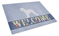 Bedlington Terrier Welcome Cutting Board Tempered Glass Kitchen Cutting Surface, Heat Resistant Chopping, Non-Slip Feet, Food Prep & Serving