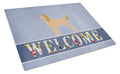 Afghan Hound Welcome Cutting Board Tempered Glass Kitchen Cutting Surface, Heat Resistant Chopping, Non-Slip Feet, Food Prep & Serving
