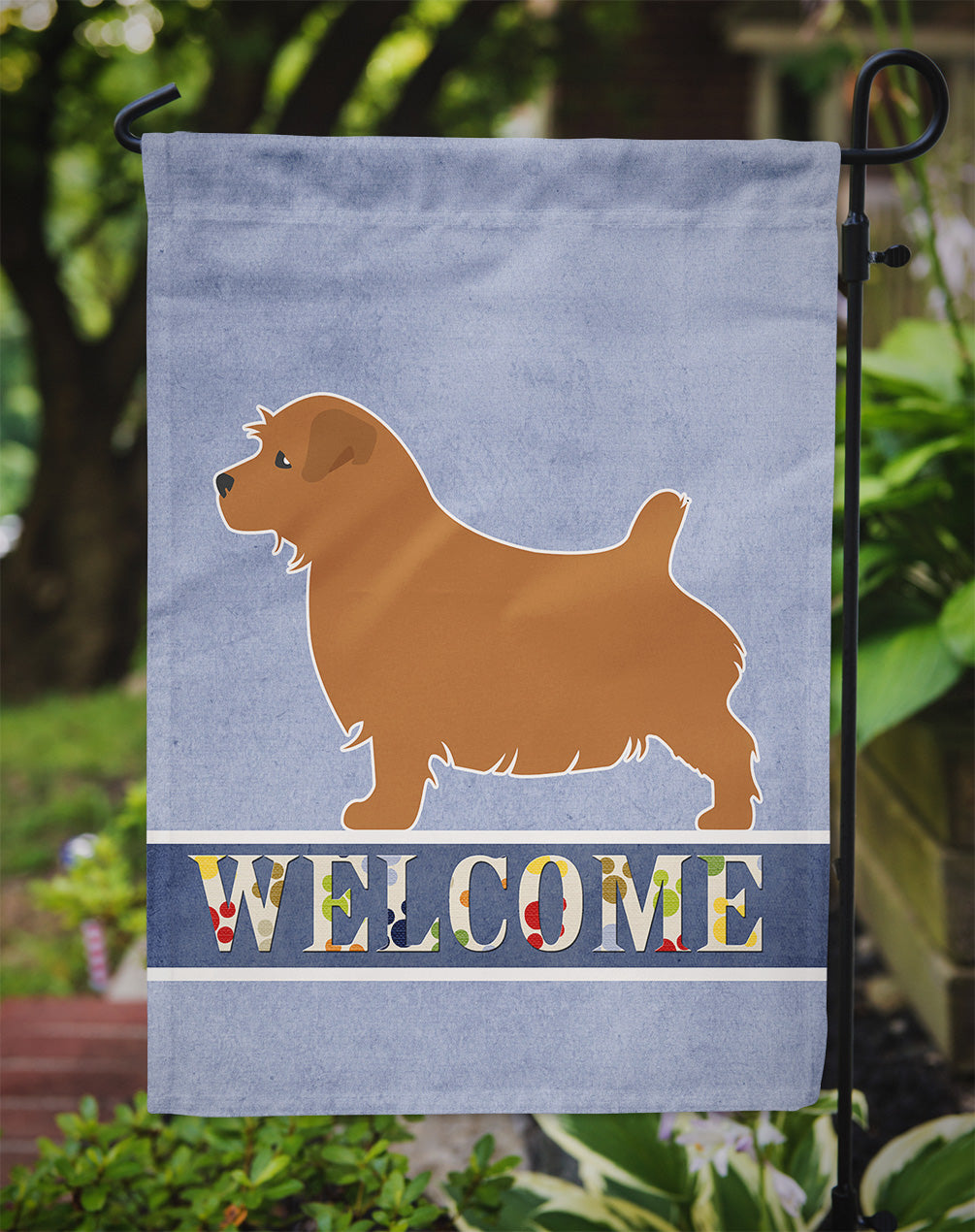 Norfolk Terrier Welcome Garden Flag Mailbox Decorative Yard Banner Outside Patio Artwork for Flower Beds, Garden Size, Multicolor
