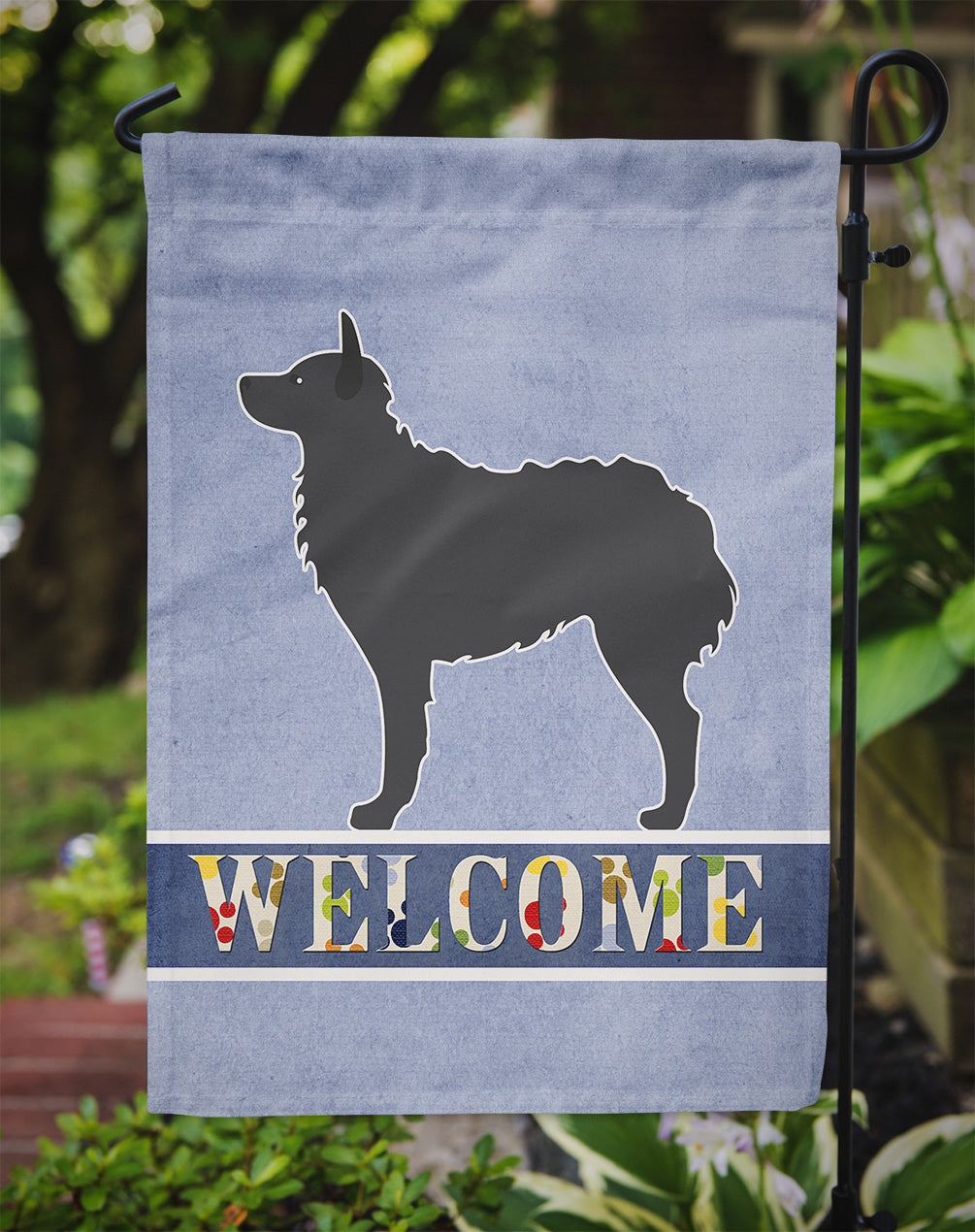 Croatian Sheepdog Welcome Garden Flag Mailbox Decorative Yard Banner Outside Patio Artwork for Flower Beds, Garden Size, Multicolor