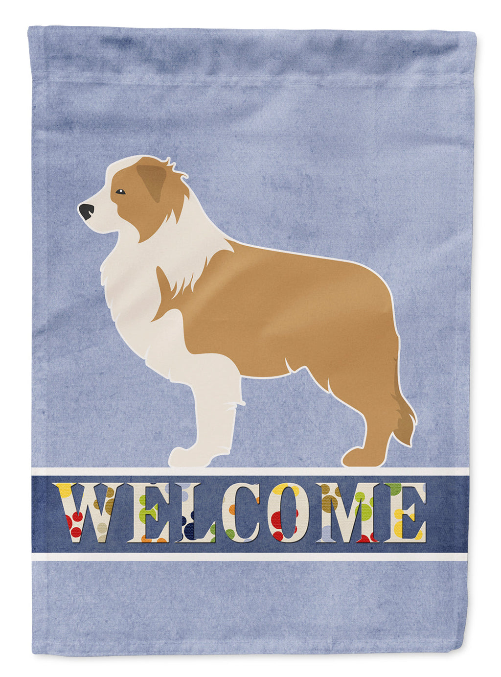 Red Border Collie Welcome Garden Flag Mailbox Decorative Yard Banner Outside Patio Artwork for Flower Beds, Garden Size, Multicolor