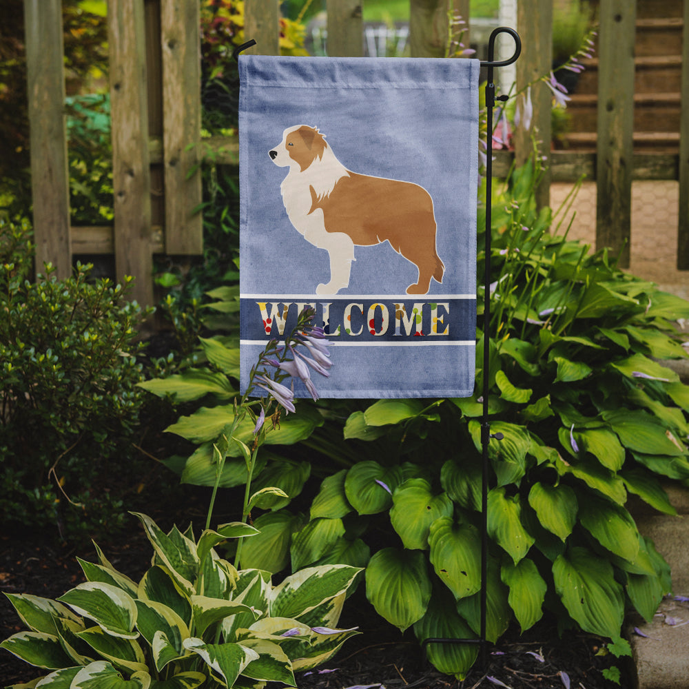 Red Border Collie Welcome Garden Flag Mailbox Decorative Yard Banner Outside Patio Artwork for Flower Beds, Garden Size, Multicolor