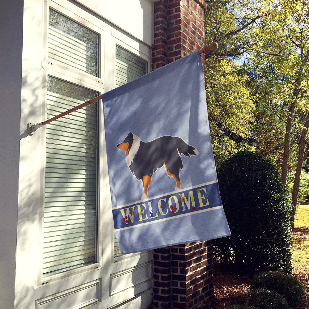 Sheltie/Shetland Sheepdog Welcome House Flag 28x40 Porch Sleeve Pole Decorative Outside Yard Banner Artwork Wall Hanging, Polyester