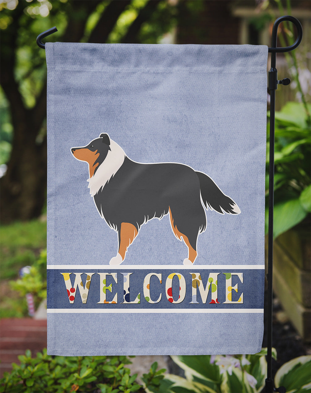 Sheltie/Shetland Sheepdog Welcome Garden Flag Mailbox Decorative Yard Banner Outside Patio Artwork for Flower Beds, Garden Size, Multicolor