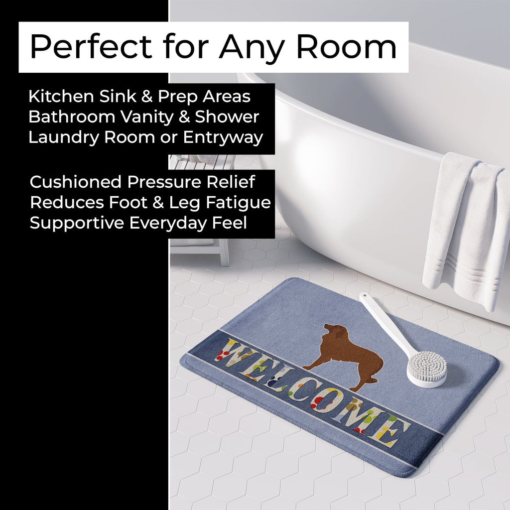 Portuguese Sheepdog Dog Welcome Memory Foam Kitchen Mat Machine Washable Anti-Fatigue Cushion Comfort Bath or Kitchen Rug