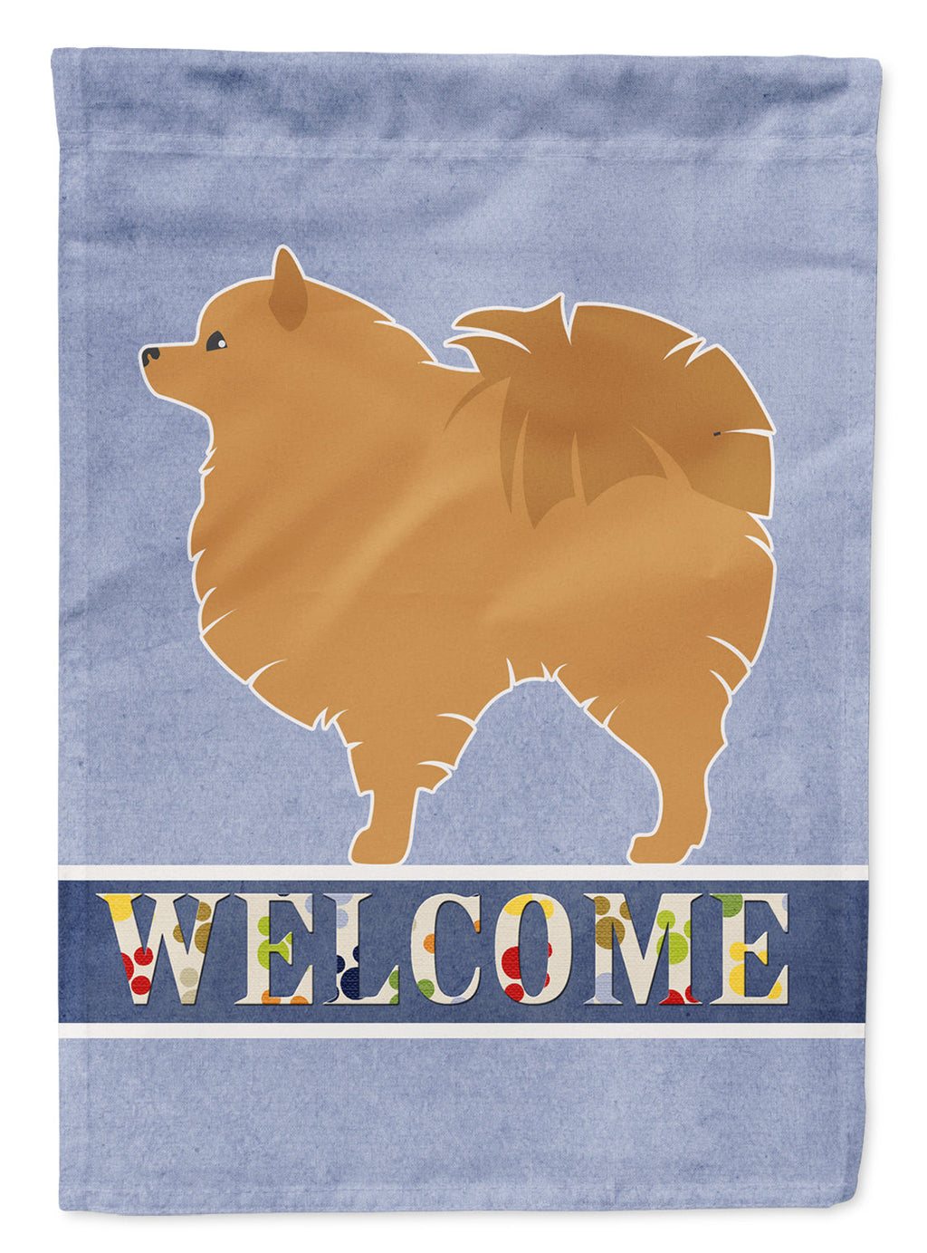 Pomeranian Welcome Garden Flag Mailbox Decorative Yard Banner Outside Patio Artwork for Flower Beds, Garden Size, Multicolor