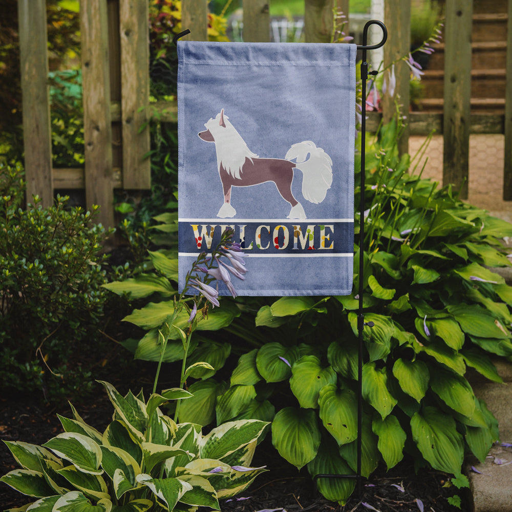 Chinese Crested Welcome Garden Flag Mailbox Decorative Yard Banner Outside Patio Artwork for Flower Beds, Garden Size, Multicolor