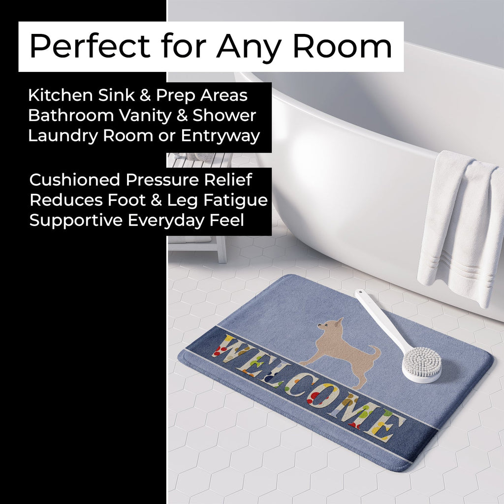 Chihuahua Welcome Memory Foam Kitchen Mat Machine Washable Anti-Fatigue Cushion Comfort Bath or Kitchen Rug