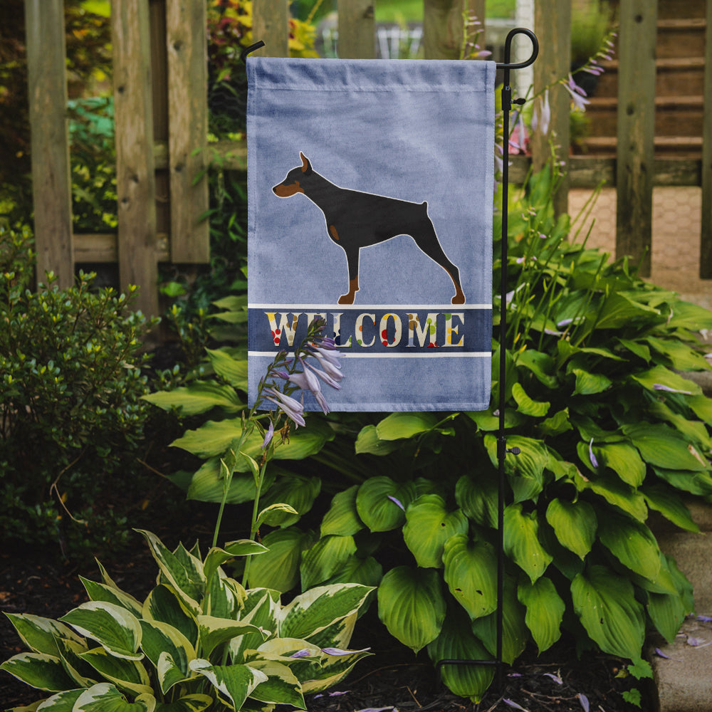 Doberman Pinscher Welcome Garden Flag Mailbox Decorative Yard Banner Outside Patio Artwork for Flower Beds, Garden Size, Multicolor