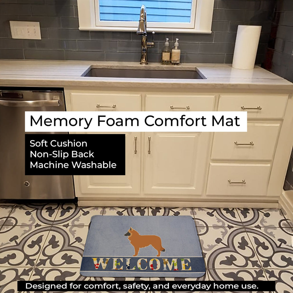 Belgian Shepherd Welcome Memory Foam Kitchen Mat Machine Washable Anti-Fatigue Cushion Comfort Bath or Kitchen Rug