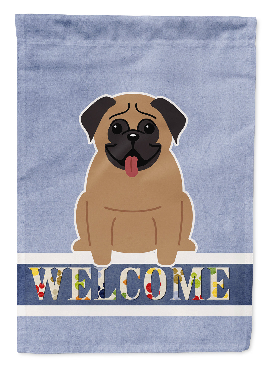 Pug Brown Welcome Garden Flag Mailbox Decorative Yard Banner Outside Patio Artwork for Flower Beds, Garden Size, Multicolor