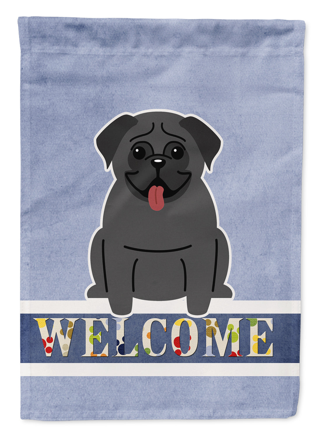 Pug Black Welcome Garden Flag Mailbox Decorative Yard Banner Outside Patio Artwork for Flower Beds, Garden Size, Multicolor