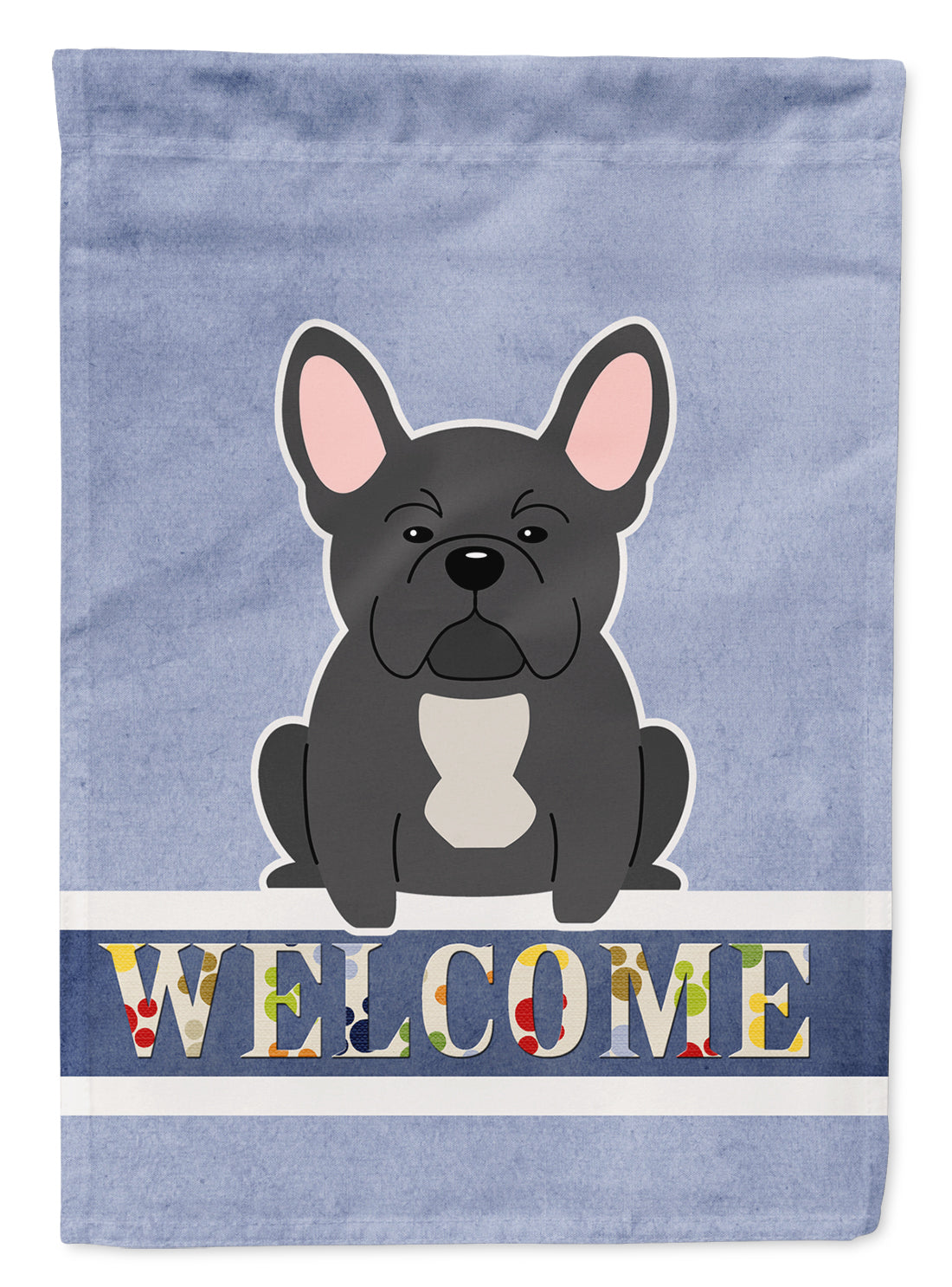 French Bulldog Black Welcome Garden Flag Mailbox Decorative Yard Banner Outside Patio Artwork for Flower Beds, Garden Size, Multicolor