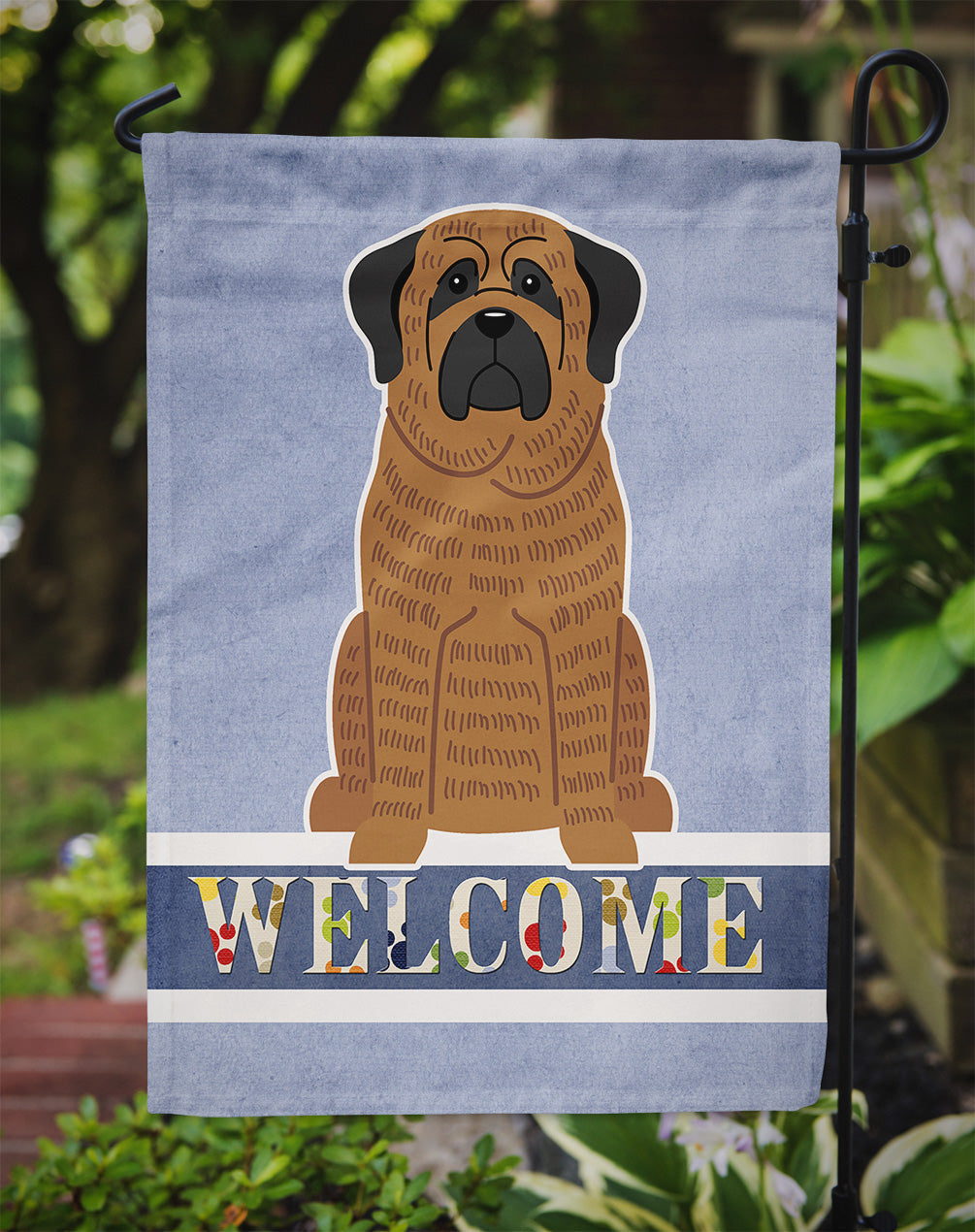 Mastiff Brindle Welcome Garden Flag Mailbox Decorative Yard Banner Outside Patio Artwork for Flower Beds, Garden Size, Multicolor