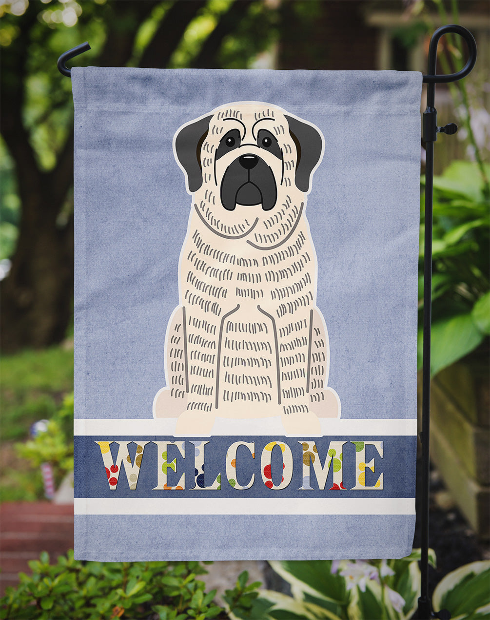 Mastiff Brindle White Welcome Garden Flag Mailbox Decorative Yard Banner Outside Patio Artwork for Flower Beds, Garden Size, Multicolor
