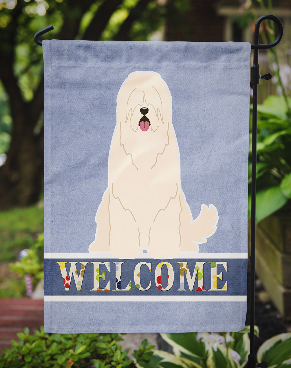 South Russian Sheepdog Welcome Garden Flag Mailbox Decorative Yard Banner Outside Patio Artwork for Flower Beds, Garden Size, Multicolor