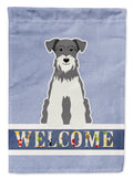 Miniature Schnauzer Salt and Pepper Welcome Garden Flag Mailbox Decorative Yard Banner Outside Patio Artwork for Flower Beds, Garden Size, Multicolor