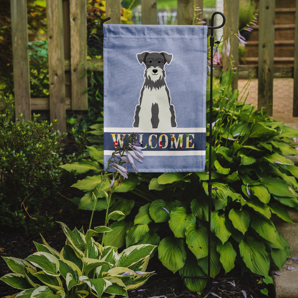 Miniature Schnauzer Salt and Pepper Welcome Garden Flag Mailbox Decorative Yard Banner Outside Patio Artwork for Flower Beds, Garden Size, Multicolor