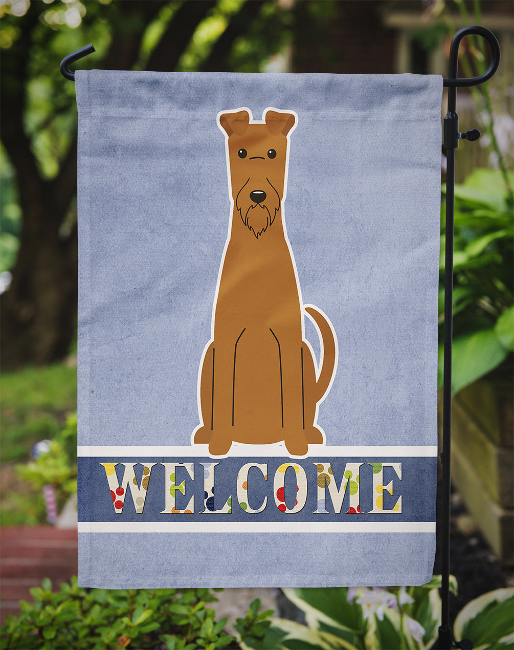 Irish Terrier Welcome Garden Flag Mailbox Decorative Yard Banner Outside Patio Artwork for Flower Beds, Garden Size, Multicolor