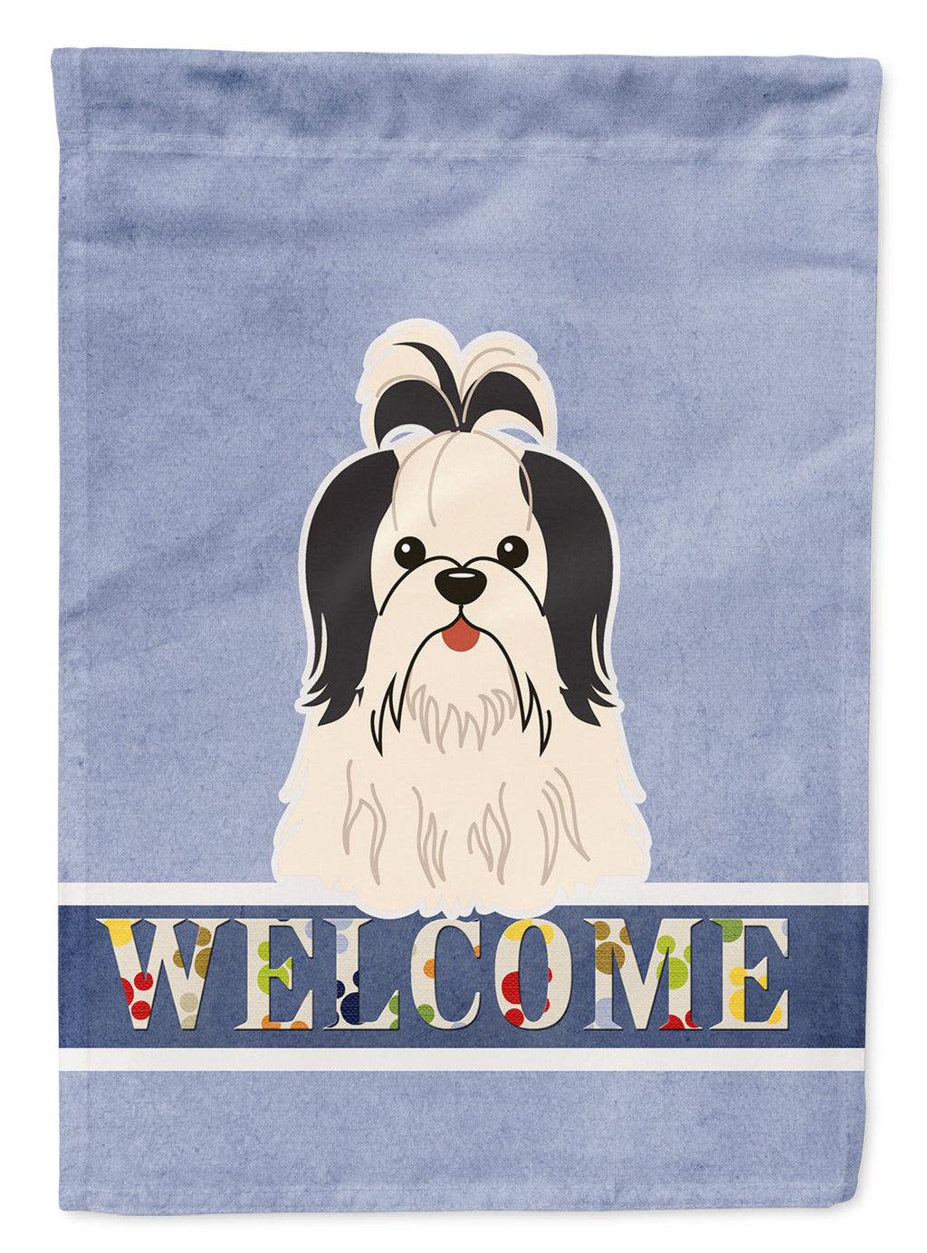 Shih Tzu Black White Welcome Garden Flag Mailbox Decorative Yard Banner Outside Patio Artwork for Flower Beds, Garden Size, Multicolor