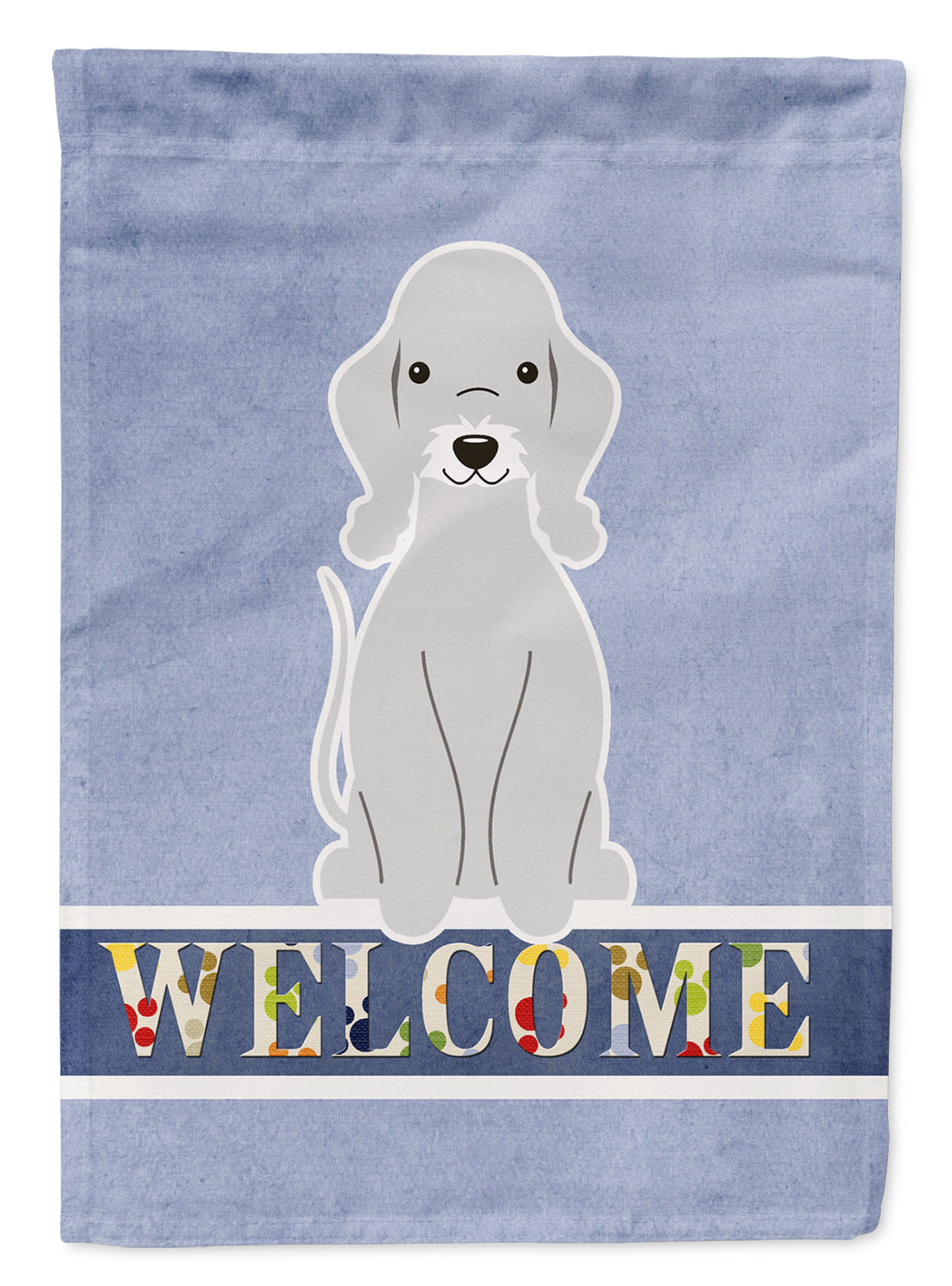Bedlington Terrier Blue Welcome Garden Flag Mailbox Decorative Yard Banner Outside Patio Artwork for Flower Beds, Garden Size, Multicolor