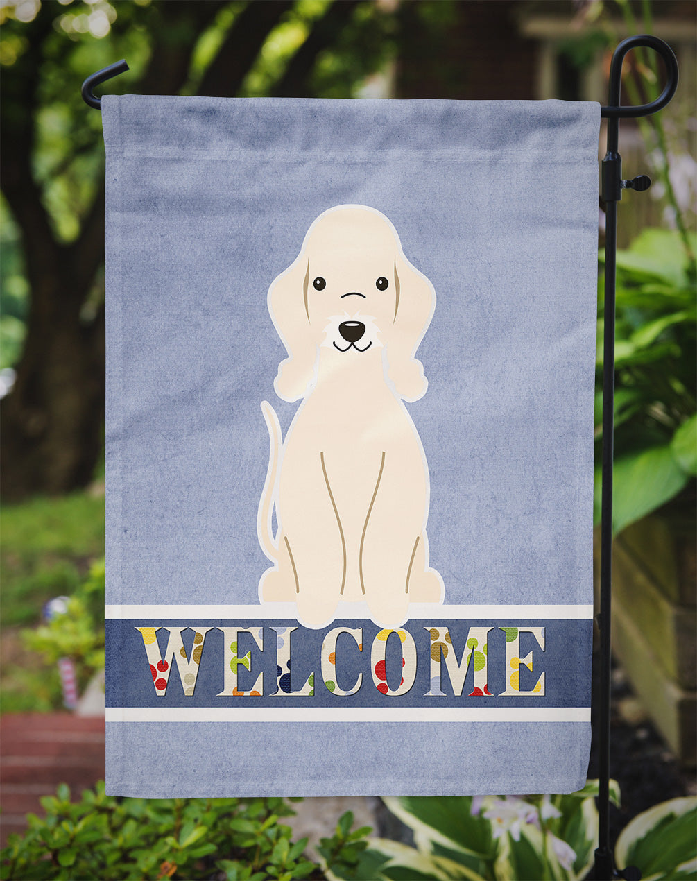 Bedlington Terrier Sandy Welcome Garden Flag Mailbox Decorative Yard Banner Outside Patio Artwork for Flower Beds, Garden Size, Multicolor