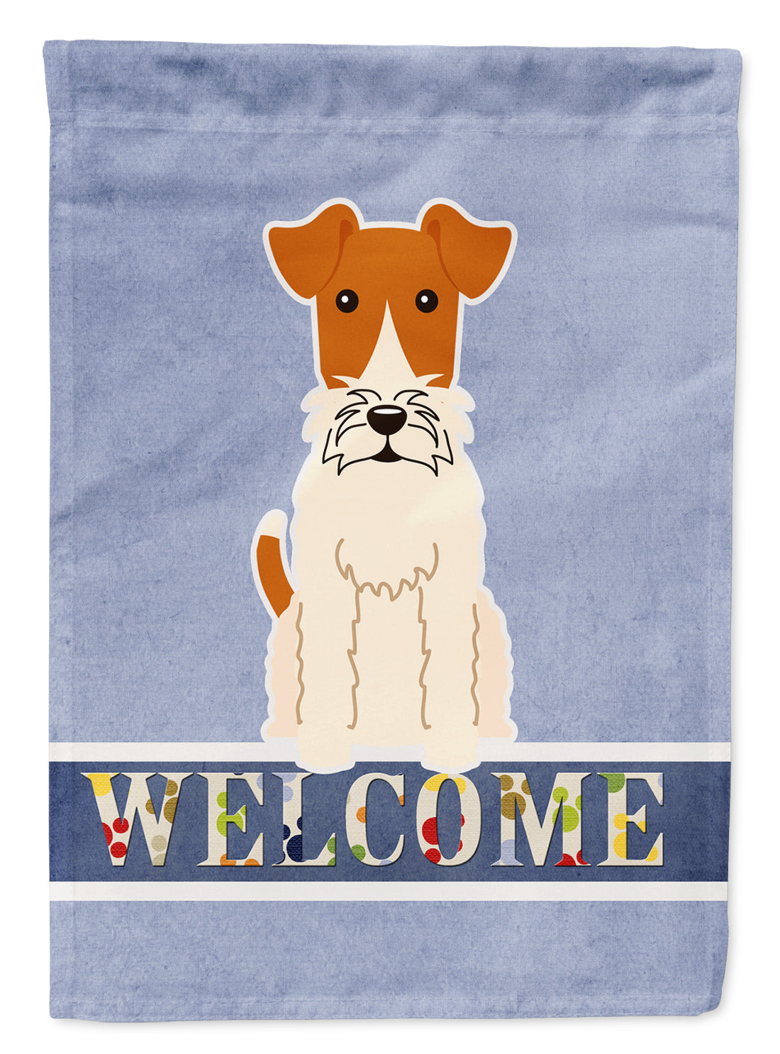 Wire Fox Terrier Welcome Garden Flag Mailbox Decorative Yard Banner Outside Patio Artwork for Flower Beds, Garden Size, Multicolor