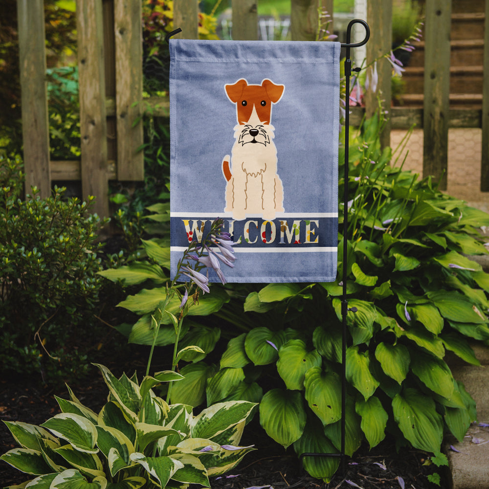 Wire Fox Terrier Welcome Garden Flag Mailbox Decorative Yard Banner Outside Patio Artwork for Flower Beds, Garden Size, Multicolor