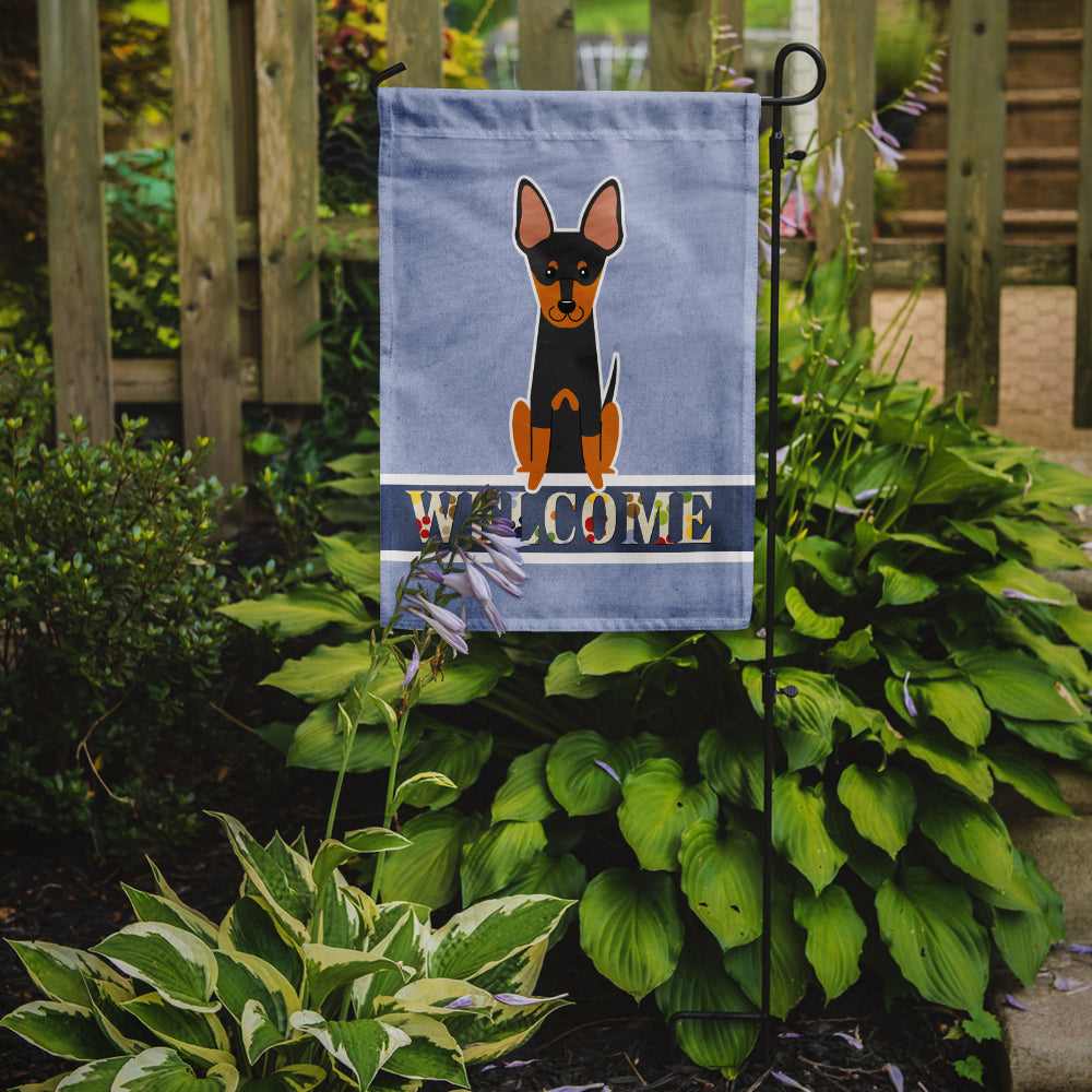 English Toy Terrier Welcome Garden Flag Mailbox Decorative Yard Banner Outside Patio Artwork for Flower Beds, Garden Size, Multicolor