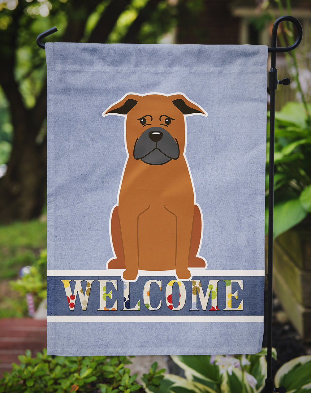 Chinese Chongqing Dog Welcome Garden Flag Mailbox Decorative Yard Banner Outside Patio Artwork for Flower Beds, Garden Size, Multicolor