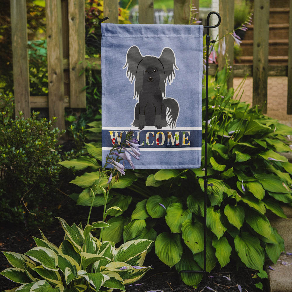 Chinese Crested Black Welcome Garden Flag Mailbox Decorative Yard Banner Outside Patio Artwork for Flower Beds, Garden Size, Multicolor
