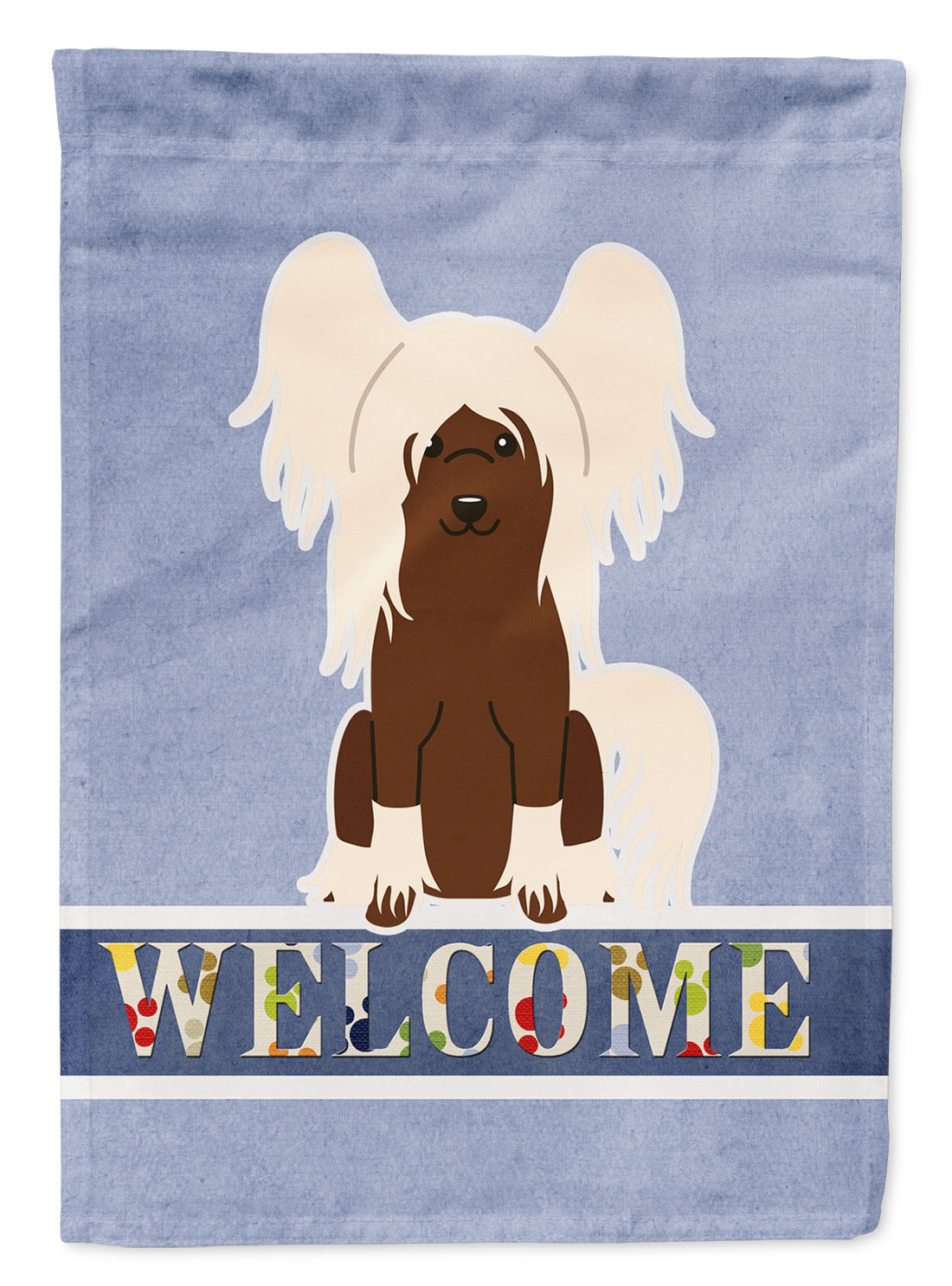 Chinese Crested Cream Welcome Garden Flag Mailbox Decorative Yard Banner Outside Patio Artwork for Flower Beds, Garden Size, Multicolor