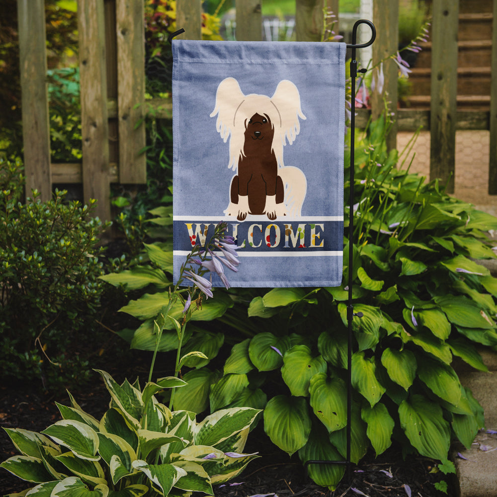 Chinese Crested Cream Welcome Garden Flag Mailbox Decorative Yard Banner Outside Patio Artwork for Flower Beds, Garden Size, Multicolor