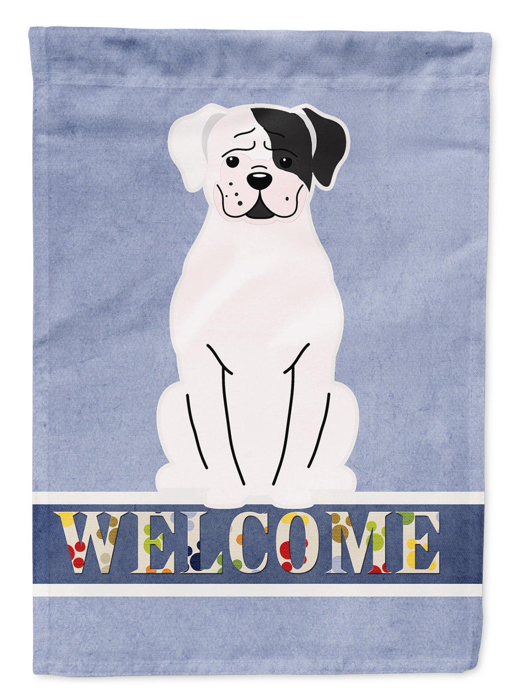 White Boxer Cooper Welcome Garden Flag Mailbox Decorative Yard Banner Outside Patio Artwork for Flower Beds, Garden Size, Multicolor