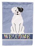 White Boxer Cooper Welcome Garden Flag Mailbox Decorative Yard Banner Outside Patio Artwork for Flower Beds, Garden Size, Multicolor