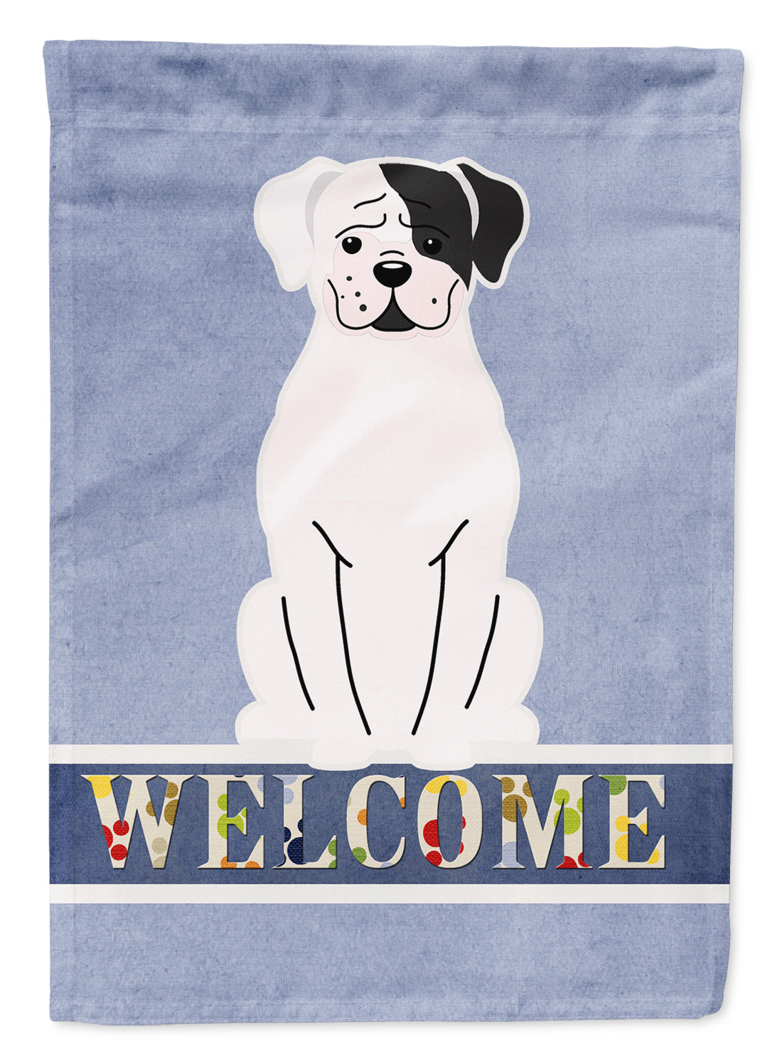 White Boxer Cooper Welcome Garden Flag Mailbox Decorative Yard Banner Outside Patio Artwork for Flower Beds, Garden Size, Multicolor