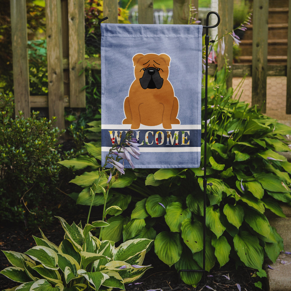 English Bulldog Red Welcome Garden Flag Mailbox Decorative Yard Banner Outside Patio Artwork for Flower Beds, Garden Size, Multicolor