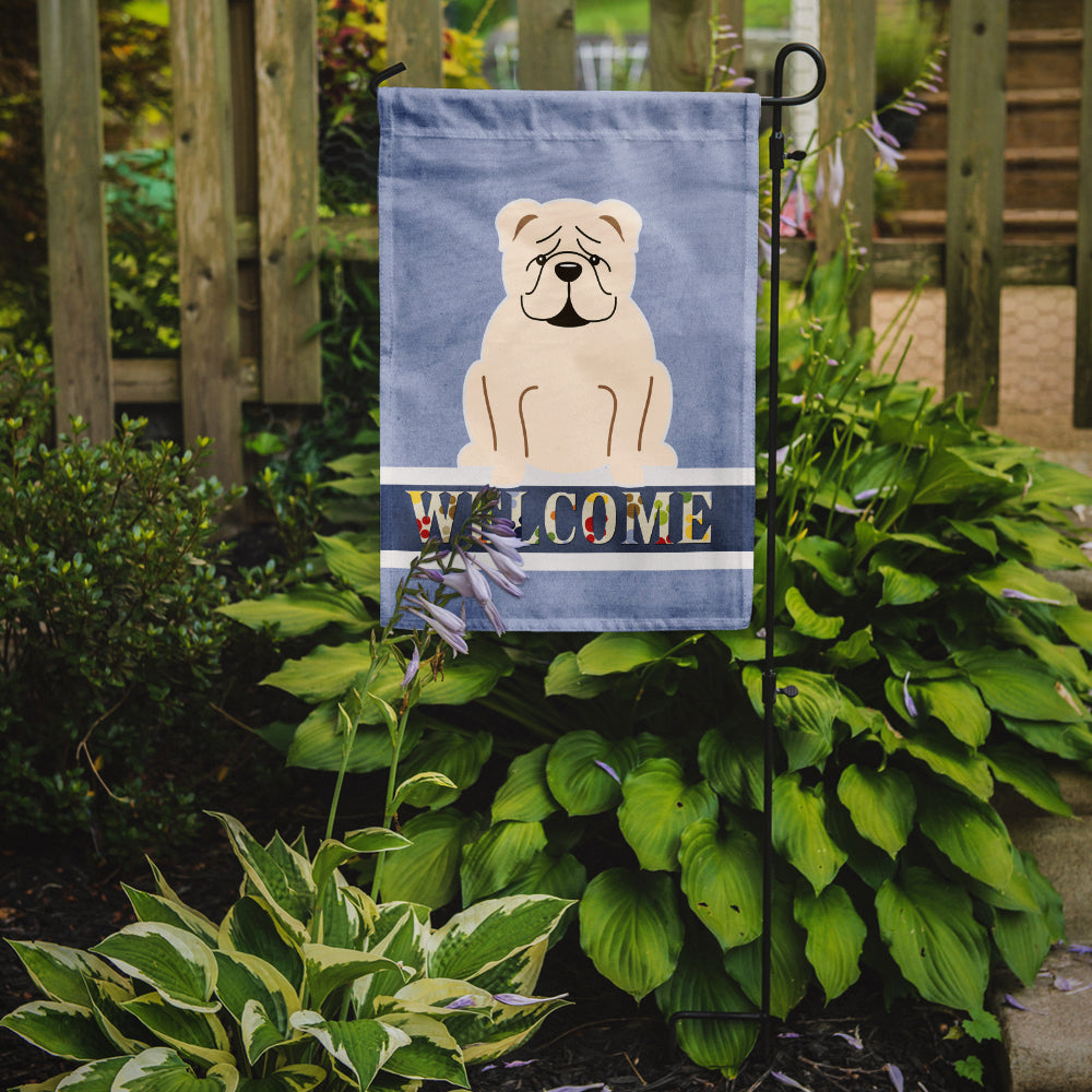English Bulldog White Welcome Garden Flag Mailbox Decorative Yard Banner Outside Patio Artwork for Flower Beds, Garden Size, Multicolor